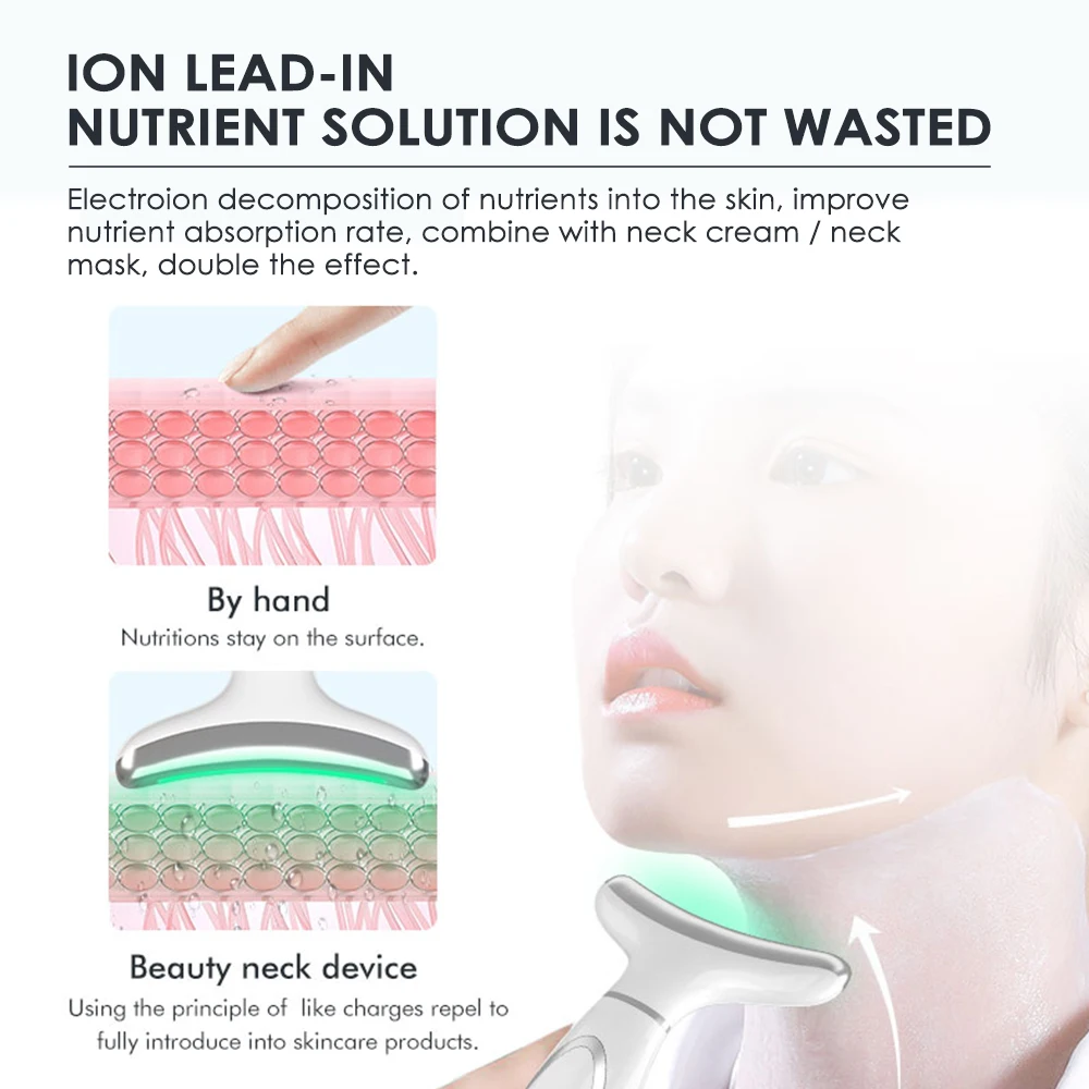 Cold Hot Compress Neck Face Beauty Device EMS Lifting  LED Photon Therapy Skin Tighten Anti Wrinkle Skin Care Massager Tools