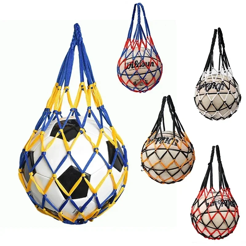 Sac en filet de Football en Nylon, 1 pièce, sac de rangement audacieux, sac de transport de balle unique, équipement Portable, Sports de plein air, Football, basket-ball, volley-ball