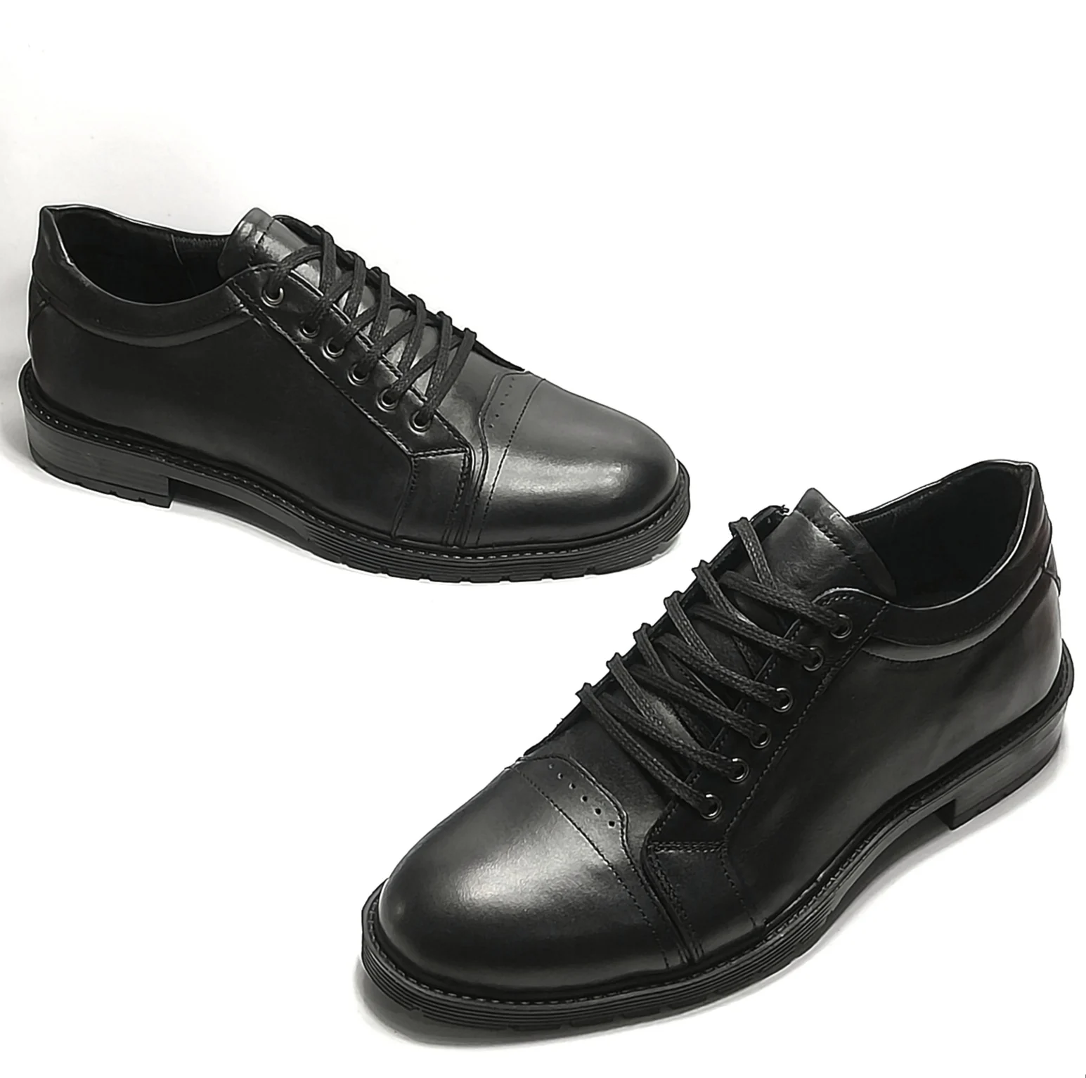 Black Luxury .Oxford Leather Shoes Men Formal Dress Office Wedding Apartments Fashionable. quality rubber sole