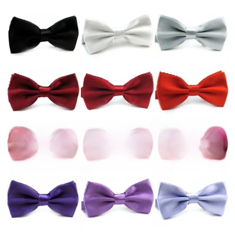 Classique hommes noeud papillon garçons filles enfants noeud papillon mode couleur unie vert rouge noir blanc vert cravates de mariage accessoires