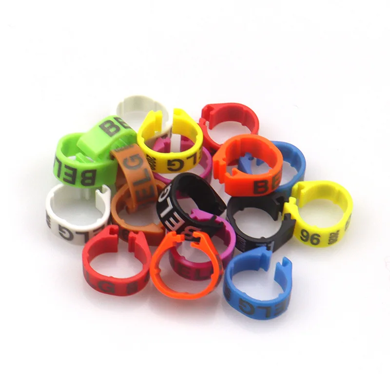 Personalized 100PCS 8MM Plastic Pigeon Bands Rings, Foot Round Tag Clips for Pigeon Dove - Custom Laser Engraved