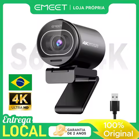 Webcam 4K 1080P 60FPS Streaming Web Camera EMEET USB Câmera S600 com sensor Sony, 2 microfones de redução de ruído, FOV 73°, foco automático PDAF, capa de privacidade integrada, câmera de streaming para jogos