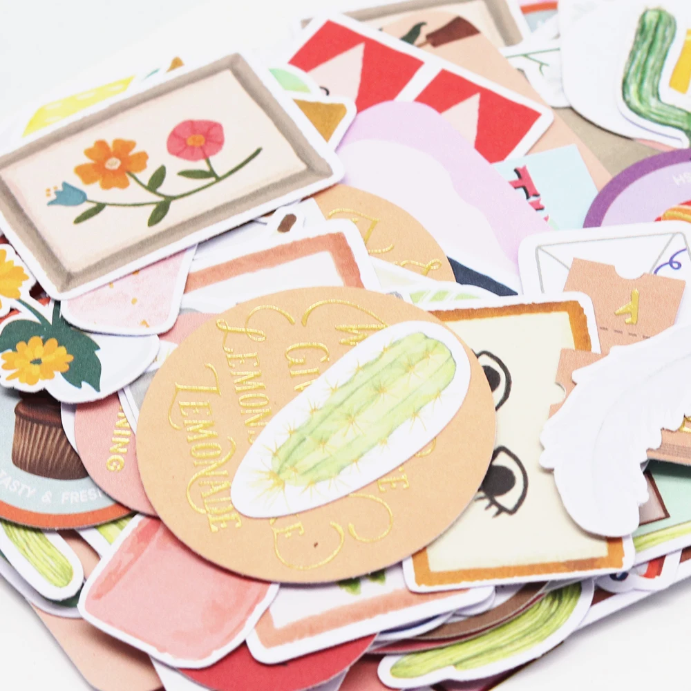Creative Path 170pcs Chill Day Dessert Scrapbooking Diecuts Ephemera Paper Die Cuts Shapes For Planner Journaling DIY Crafting