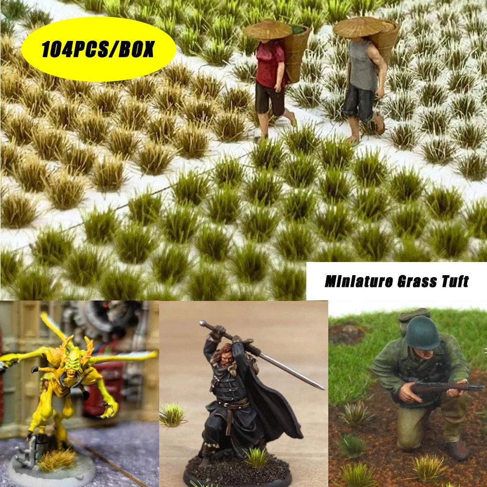 6MM Miniature Static Grass Tufts Ho N Railway Train Layout Military Scene Flower Cluster Diy Making Wargame Diorama 104pcs/box