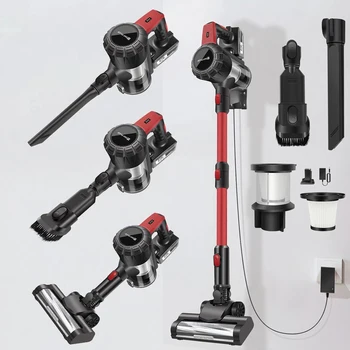 Cordless vacuum cleaner, 3-in-1 handheld vacuum, with LED light, 15,000 Pa suction power, portable and lightweight vacuum, HEPA filter, specially designed for cleaning hardwood floors and carpets in the home