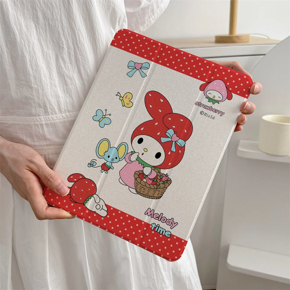 Polka Dot My Melody Tablet Cover For iPad 10th 11th 11 inch A16 2025 iPad Pro 2024 Air 3 10.5 Air 5 4 10.9 iPad 7 8 9 10.2 Mini 3