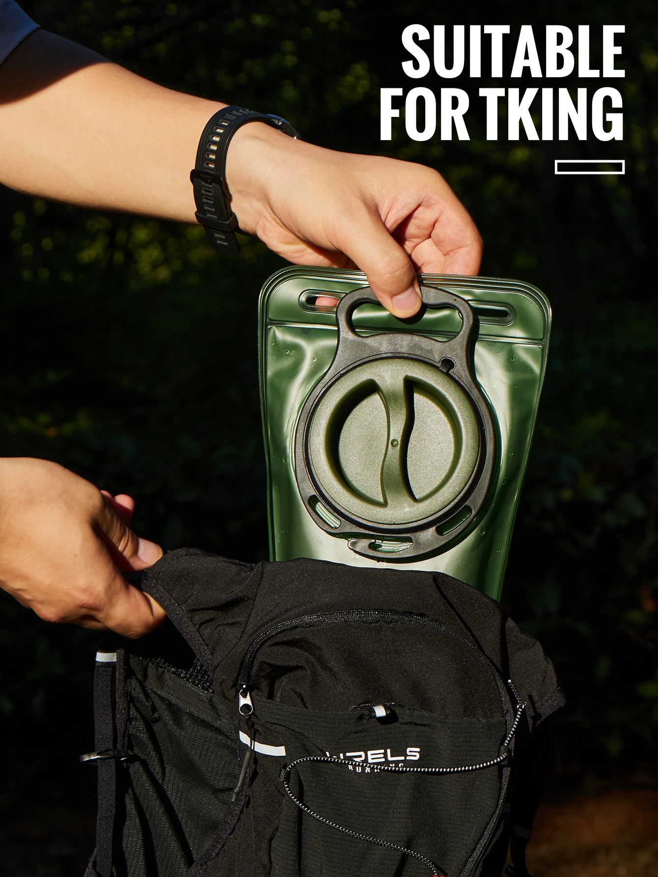 WRELS 1,5L/2L/2,5L/3L Trinkblasen-Auffangbeutel, auslaufsicherer Wasserbehälter, BPA-freier Wasserbeutel für Wandern, Radfahren, Laufen und Sport – Detail 8