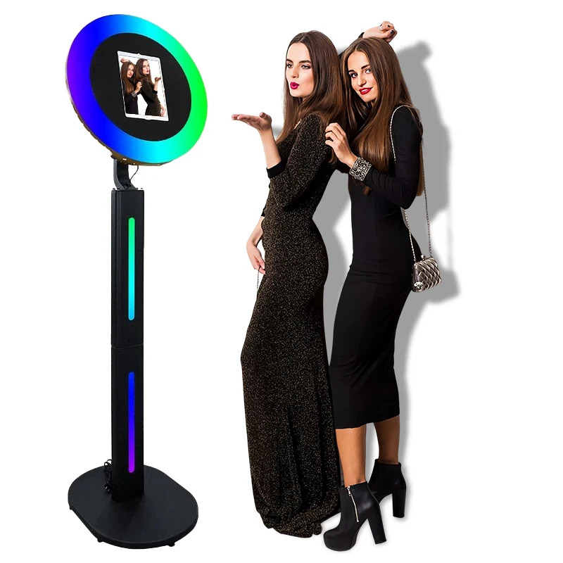 

Selfie PhotoBooth Stand for Wedding Party Portable Camera Booth Sheel with LED Ring Light for iPad 10.2'' 10.9'' 11'' 12.9''