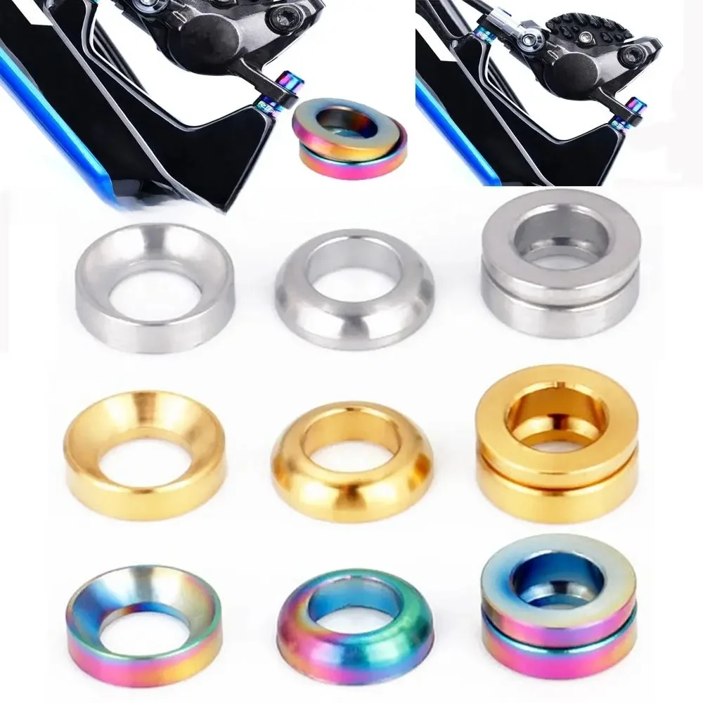 AliExpress UK 1Set Mountain BMX Bike Bicycle Titanium M6 Concave and Convex Washer Spacer For Disc Brake Caliper Group XT Mounting Bolts