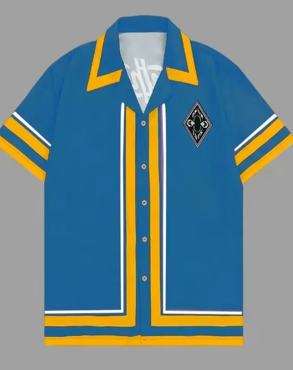 새로운 남성 반팔 셔츠 패션 셔츠 하와이 캐주얼 컴포트 휴가 여행 오버 사이즈 남성상의