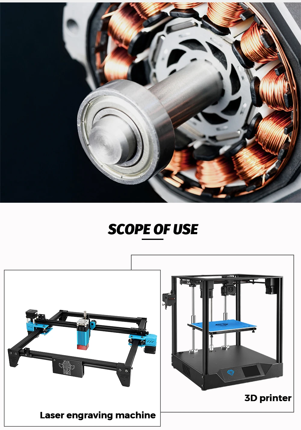 Usongshine Nema17 Schrittmotor 17HS4401 1.8 ° Motor 1,5 A 42 N.cm 42BYGH 4-adrig für CNC-Roter-Lasergravurmaschine 3D-Drucker – Detail 4