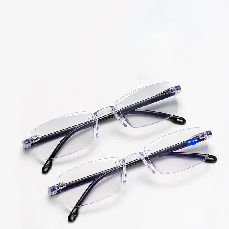 Lunettes de presbytie résistantes à la lumière bleue Lunettes de presbytie ultra légères sans bords à bord coupé