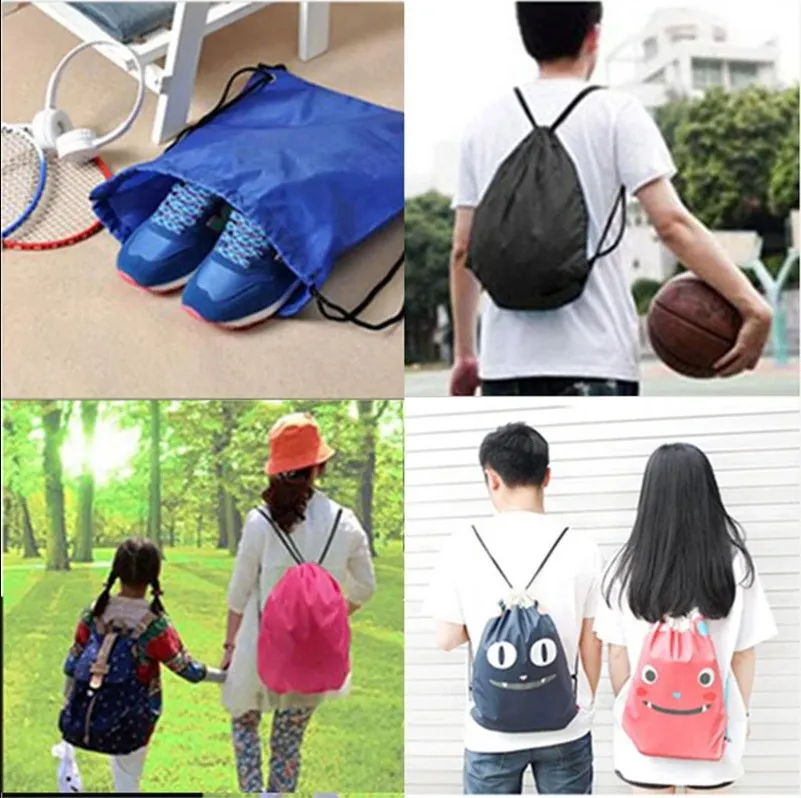 Waterproof Foldable Gym Bag Bundle Pocket Fitness Backpack Drawstring Shop Pocket Hiking Camping Swimming Men Women Sports Bags