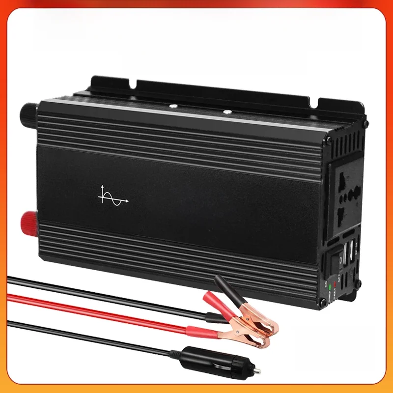 Czysta fala sinusoidalna 1000W 1500W 2200W 2600W DC 12V do AC 220V Samochodowy konwerter zasilania z podwójnym portem USB 3.1A EU/Universal — zdjęcie 2
