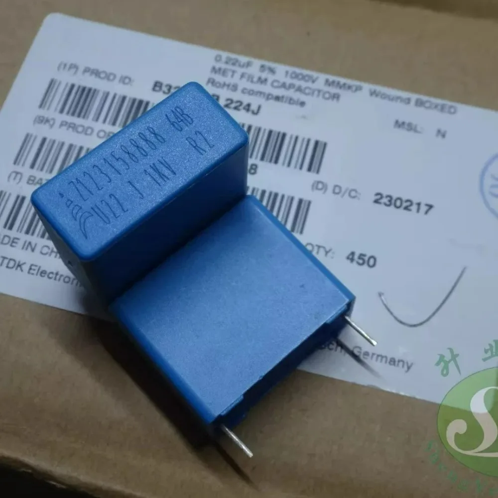1PCS EPCOS 0.22uf 1000V 220nF u22 224 J Brand New 22.5mm Film Capacitor B32643B224J