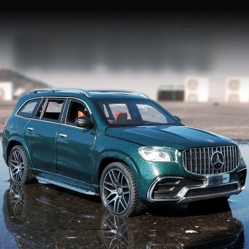 1:24 Mercedes Benz GLS63 AMG alliage modèle voiture SUV véhicule moulé sous pression en métal voiture Simulation son et lumière jouets pour enfants enfants cadeaux
