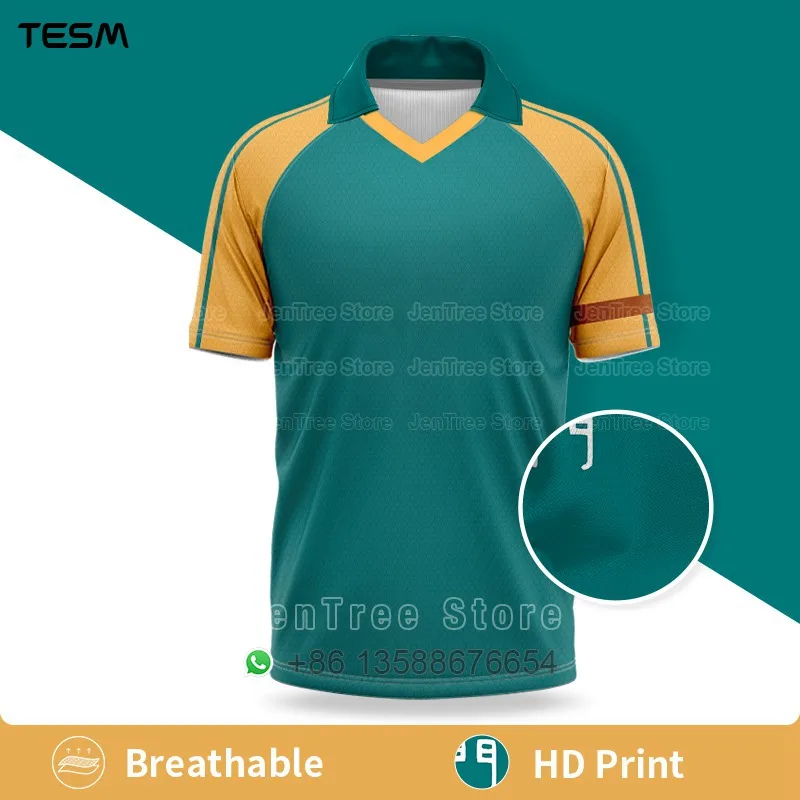 Retro POLO Shirt Men Summer Sports V-Neck T-shirt Street Trendy Short Sleeve 3D HD Print T-shirt