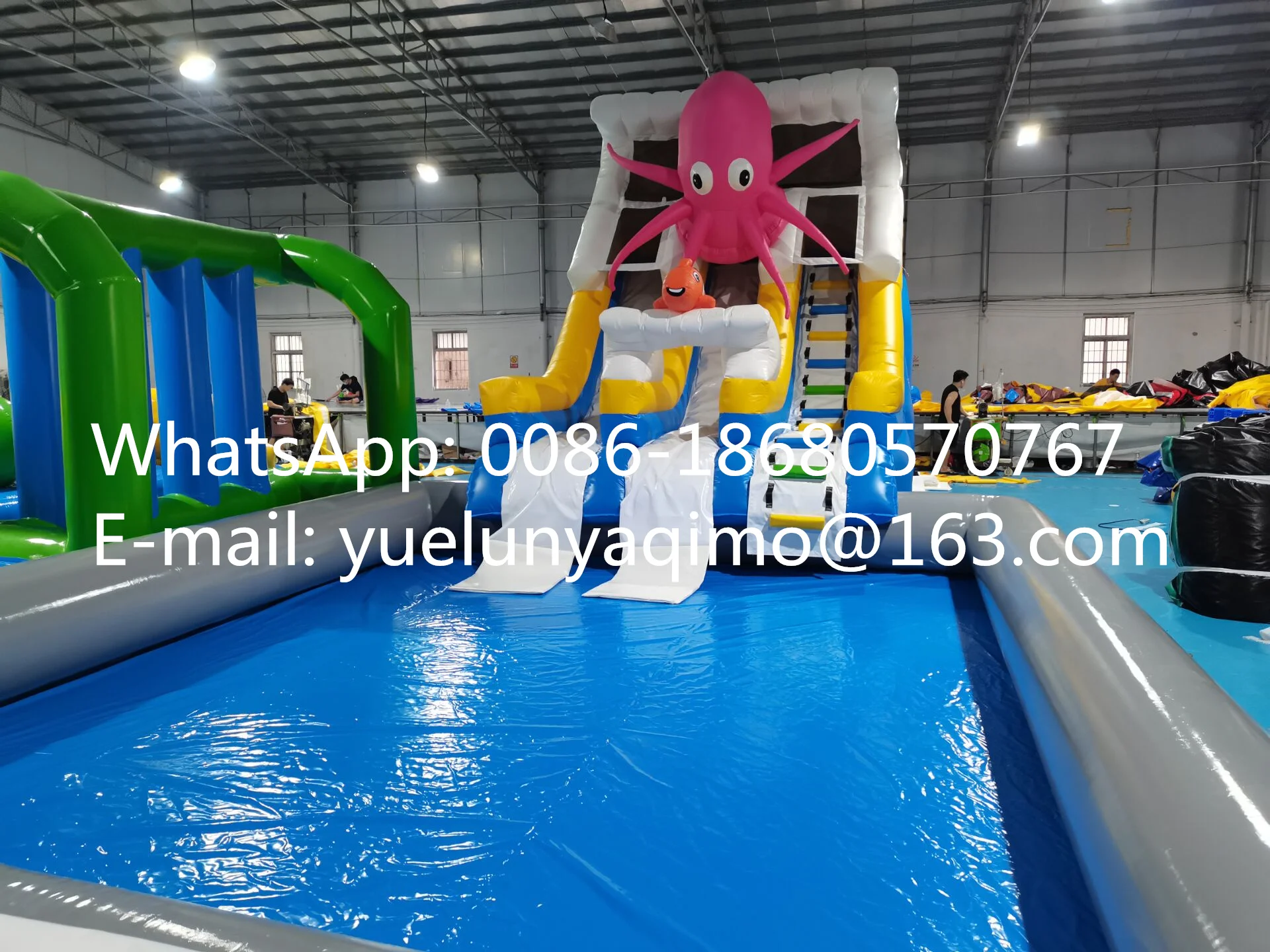 

Manufacturer hot sale outdoor large octopus inflatable pool slide park YLY-119