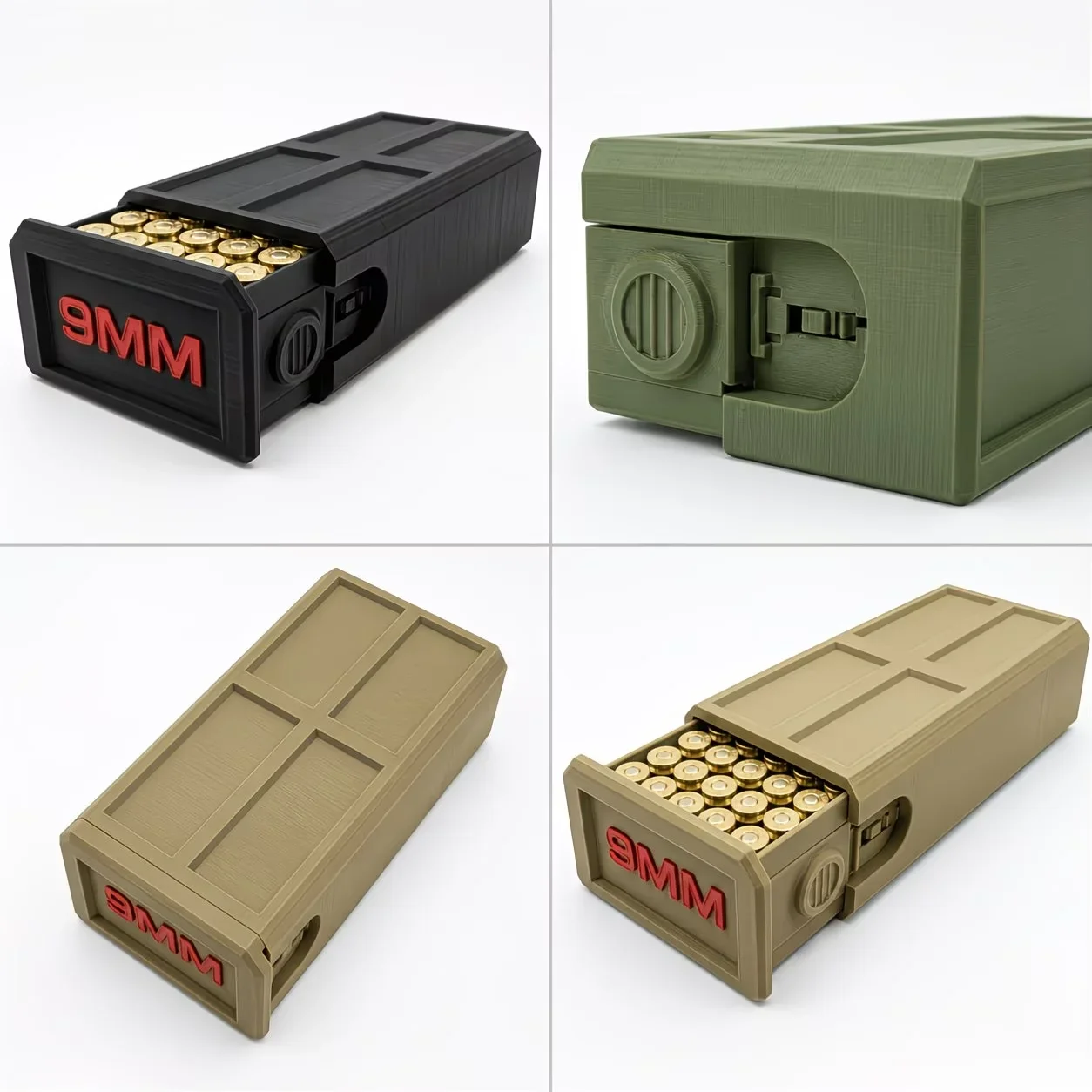 9Mm Pull-Out Ammunition Storage Box Tactical Style Desktop Bullet Organizer view 4