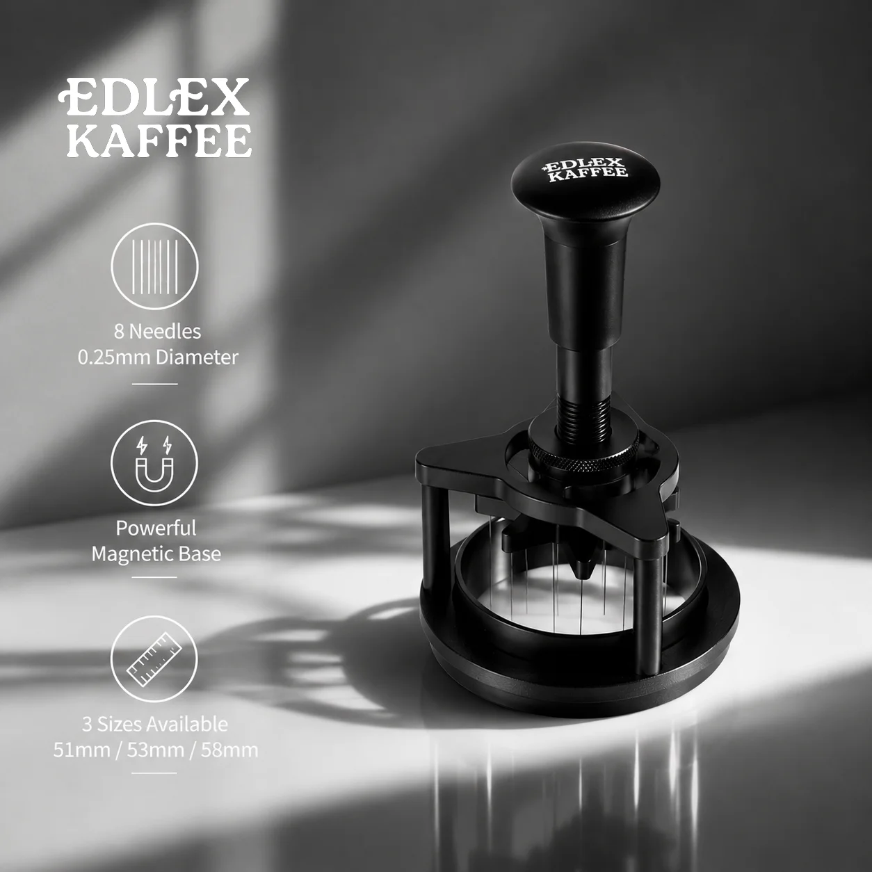 WDT Tools Rotary Espresso Stirrer Needle 51mm 53mm 58mm with Magnetic Base Distribution Coffee Maker Accessories Barista Tool