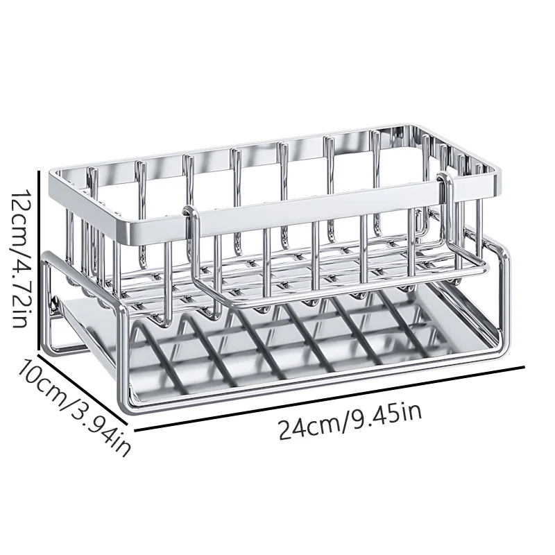 Stainless Steel Sink Drying Rack, Over-Sink Drain Rack with Multi-Layer Storage, Rust-Resistant for Dishes, Utensils & Fruits
