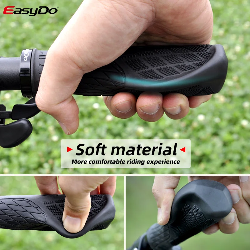 Easydo-ergon apertos para mtb bicicleta, acessórios de borracha e plástico, punhos de borracha antiderrapante