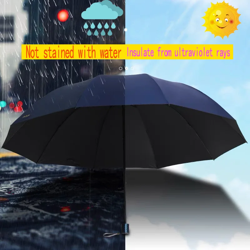 Paraguas plegable grande a prueba de viento, sombrilla de lujo para hombres y mujeres, sombrilla de negocios, sombrilla de regalo, sombrilla grande para hombres de 10 costillas Para día de sol o lluvia