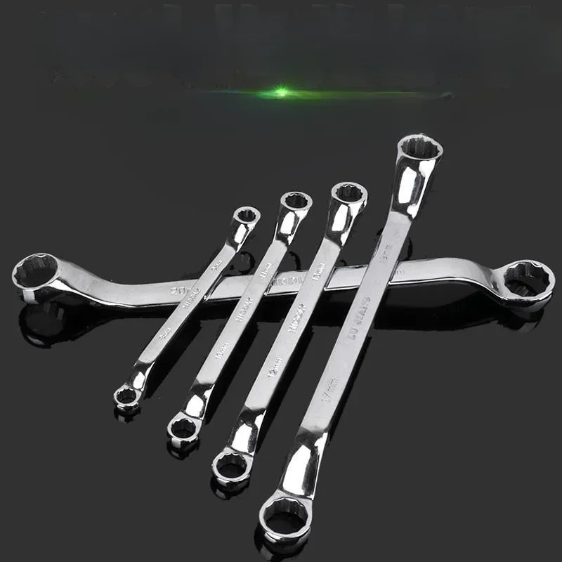 Jeu de clés à Double extrémité, ensemble d'outils de réparation automobile, clé à lunettes à miroir manuelle, clé multifonctionnelle en fleur de prunier