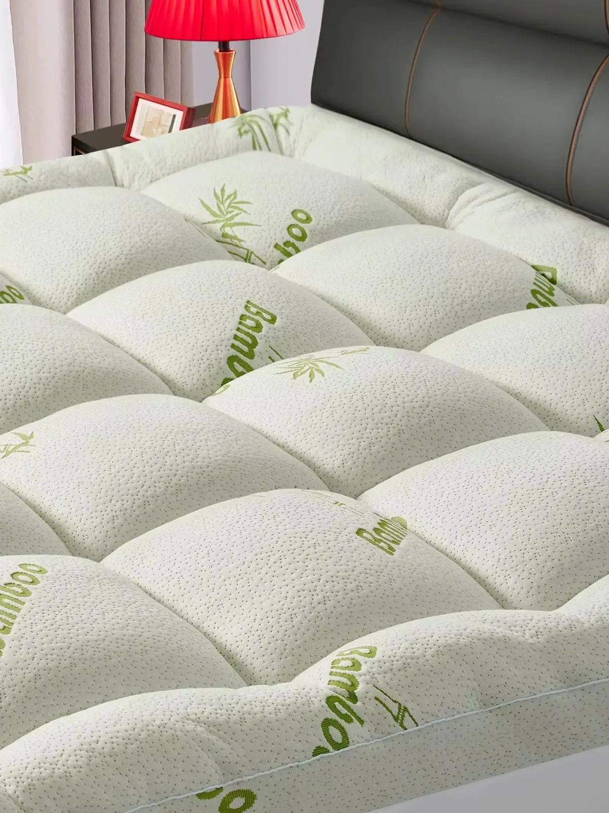 

HOOMQING Queen Size Bamboo Viscose Mattress Topper, Thick Pillow Top Pad with Stretchable Pockets for 6-18 Inches