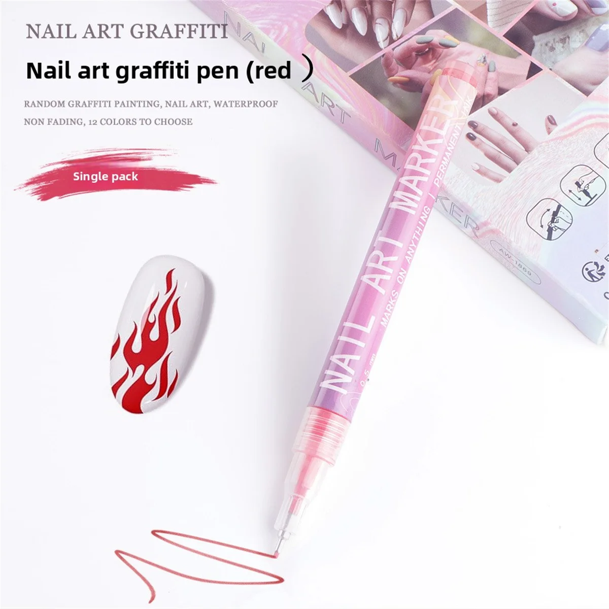 Ensemble de marqueurs pour Nail Art, surbrillance acrylique, peinture à la main, stylo Graffiti pour débutants, outils de manucure professionnels