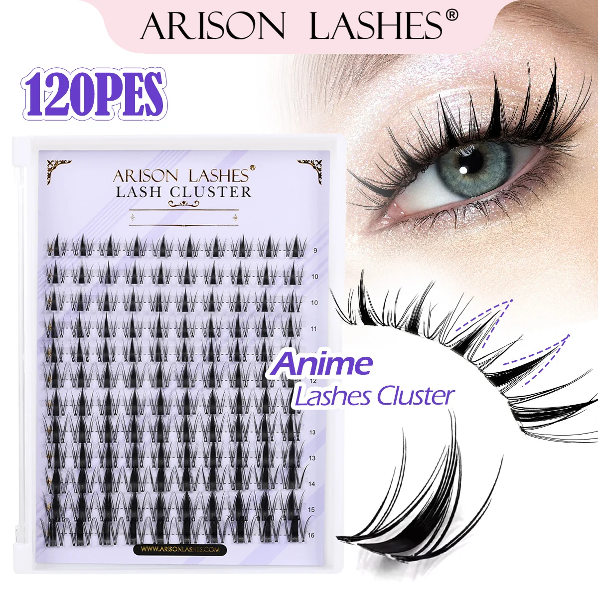False Eyelashes Natural - ARISON Cílios Postiços em Tufos 120