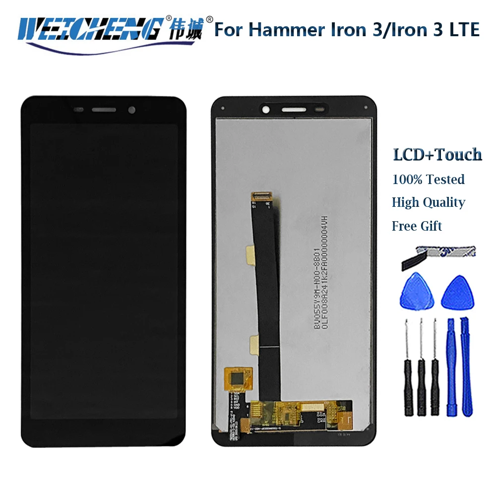 

Новый оригинальный myPhone Hammer Iron 3, стекло ЖК-дисплея в сборе, стекло сенсорного экрана 5,5 дюйма для myPhone Hammer Iron 3 LTE LCD