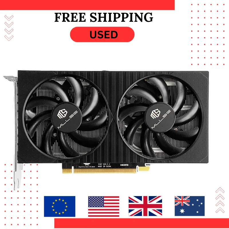 GEBRAUCHTE MLLSE RTX 3060Ti 8 GB Gaming-Grafikkarte GDDR6 256 Bit NVIDIA GPU DP*3 PCI-E 4,0 x16 RTX3060TI 8 GB Grafikkarte Placa de Vajina