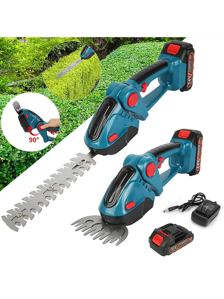 Kabelloser Elektrischer Heckenschneider 2-in-1 Handrasenmäher Garten-Trimm-Schere Astsäge Elektrowerkzeug für Makita 18V Akku