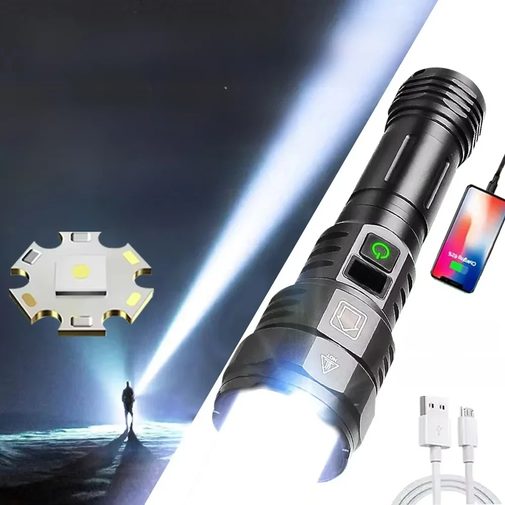 2025 nouvelles lampes de poche LED les plus puissantes 90000000LM torche Super lumineuse lampe à main Rechargeable étanche torche tactique