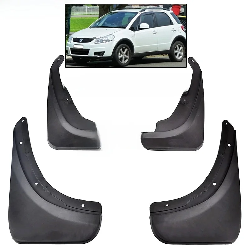 Zestaw formowanych chlapaczy samochodowych do Suzuki SX4 Hatch 2007-2013 Chlapacze Chlapacze Chlapacze Błotniki Błotniki Przednie Tylne Stylizacja — zdjęcie 2