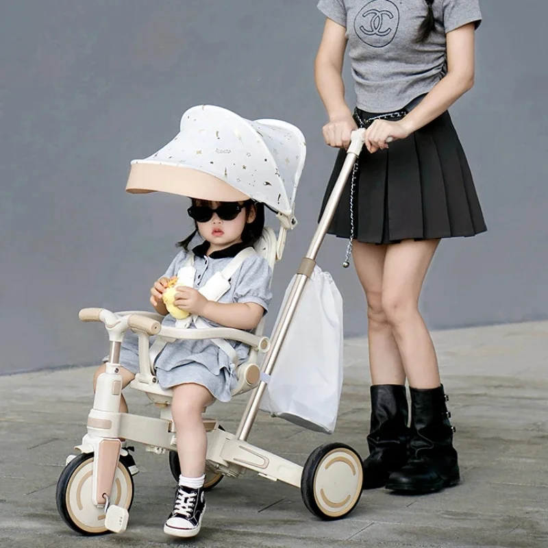 AliExpress Warm house Lightweight three-wheeled baby stroller Two-way seat Multifunctional children's pedal tricycle Lightweight children's bicycle