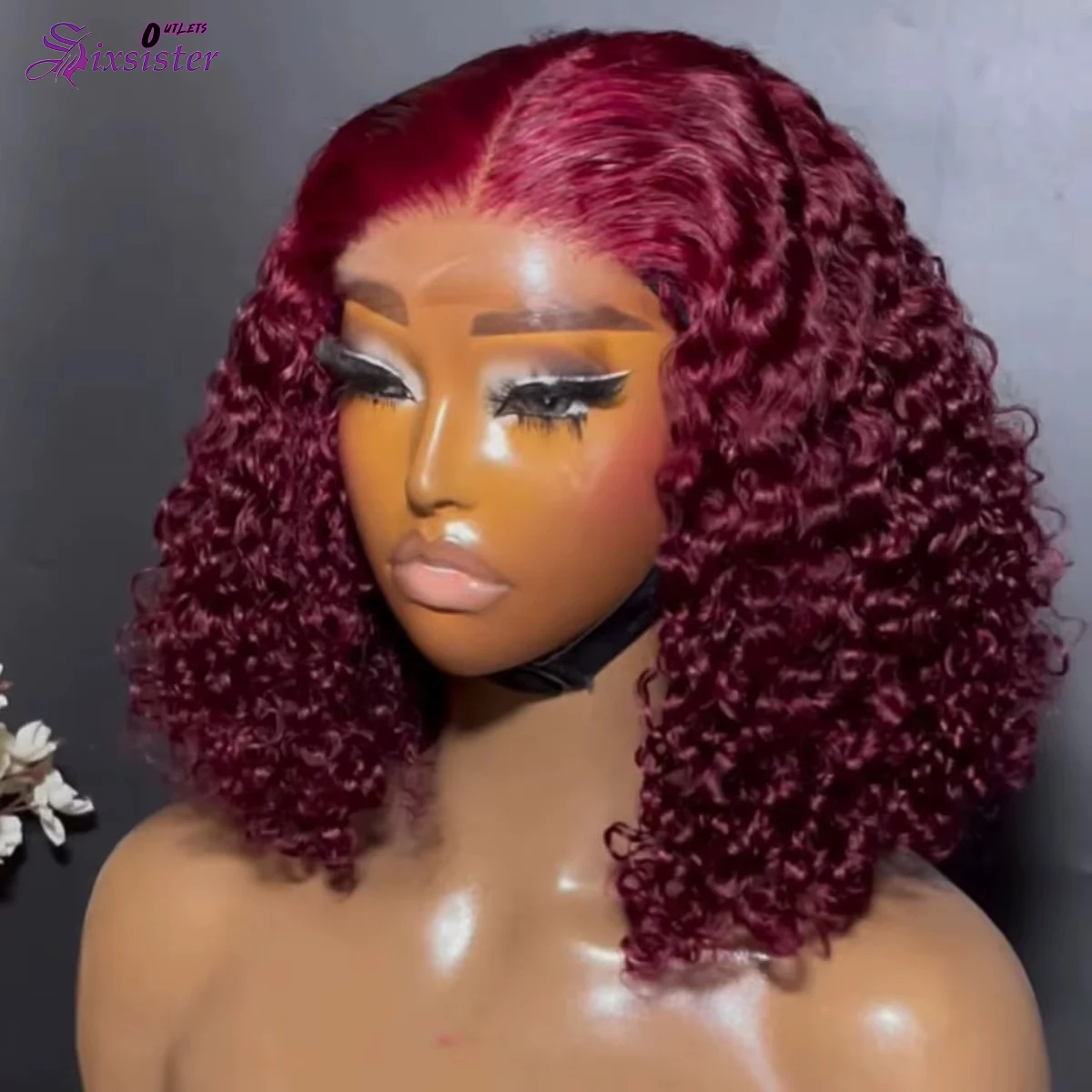 

Глубокие вьющиеся волнистые короткие парики боб 99J Красный бордовый цвет 13X4 Кружевные фронтальные парики Prepluck 100% человеческие волосы Фронтальные парики боб для женщин