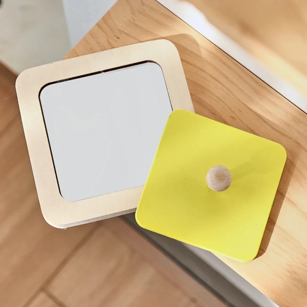 Puzzle miroir Montessori pour bébé, planche occupée, jouets en bois, jouet sensoriel éducatif précoce pour enfants en bas âge, outils pédagogiques préscolaires