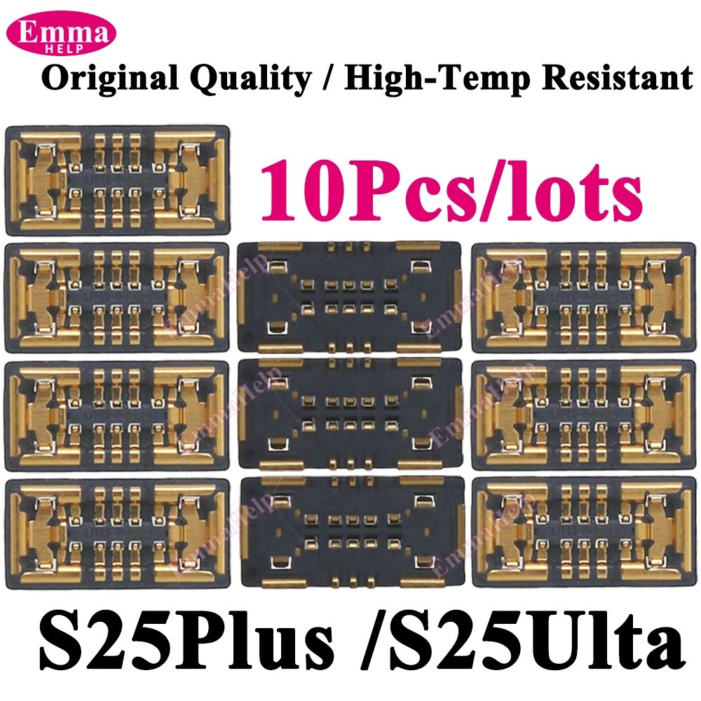 10Pcs Battery FPC Connector on Board Motherboard for Samsung Note 20 10 Plus S21 S23 S24 FE S22 S25 Ultra Battery FPC Connector