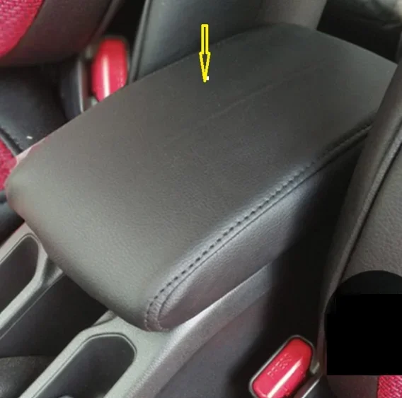 Dla Honda City 2015 2016 2017 2018 dostosowane skórzane mikrofibry środkowy podłokietnik pokrywa ochronna akcesoria samochodowe wnętrze — zdjęcie 2