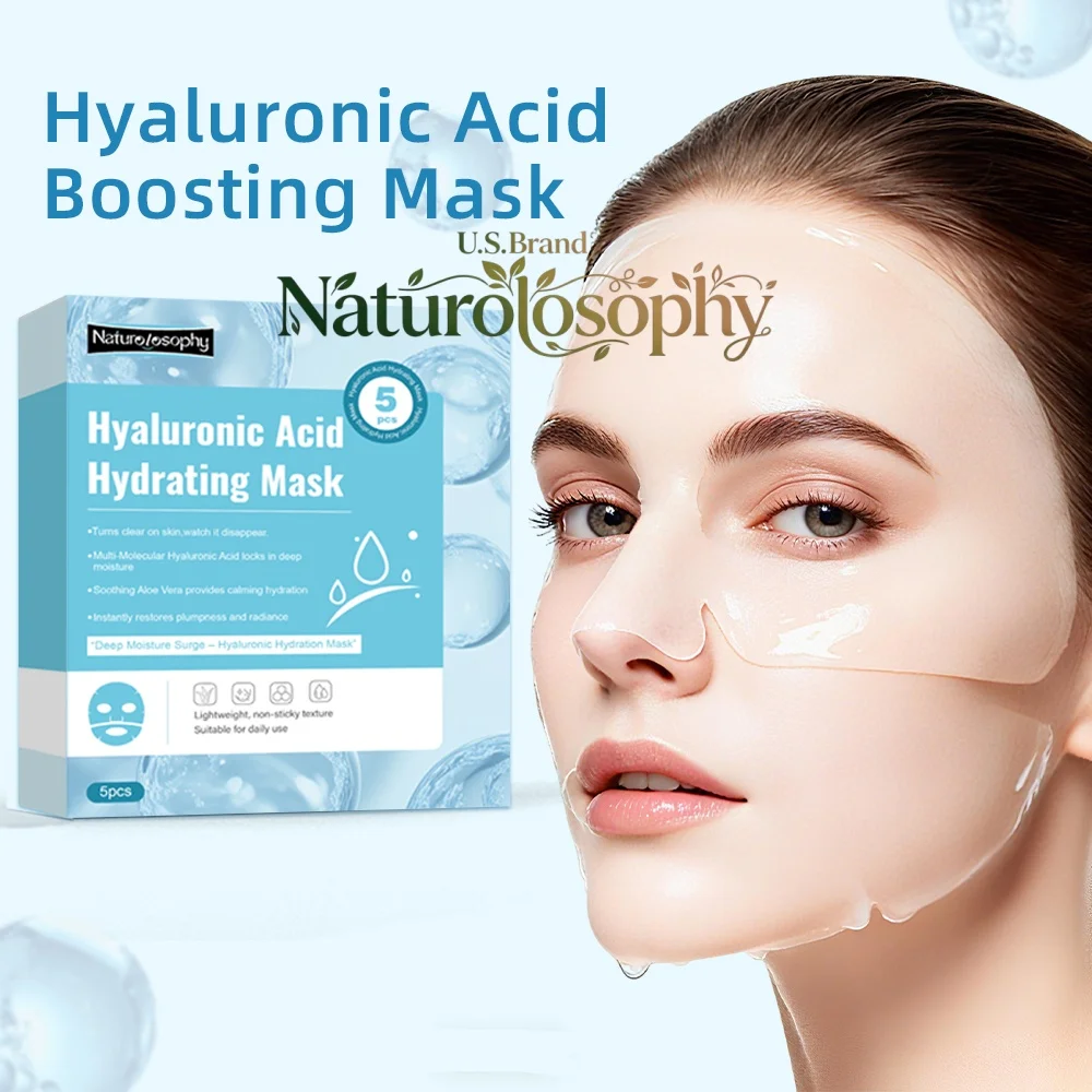 

5-Pack U.S. Brand (Naturolosophy) Hyaluronic Acid Moisturizing Face Mask: A skincare mask that hydrates, minimizes pores, and nourishes the skin