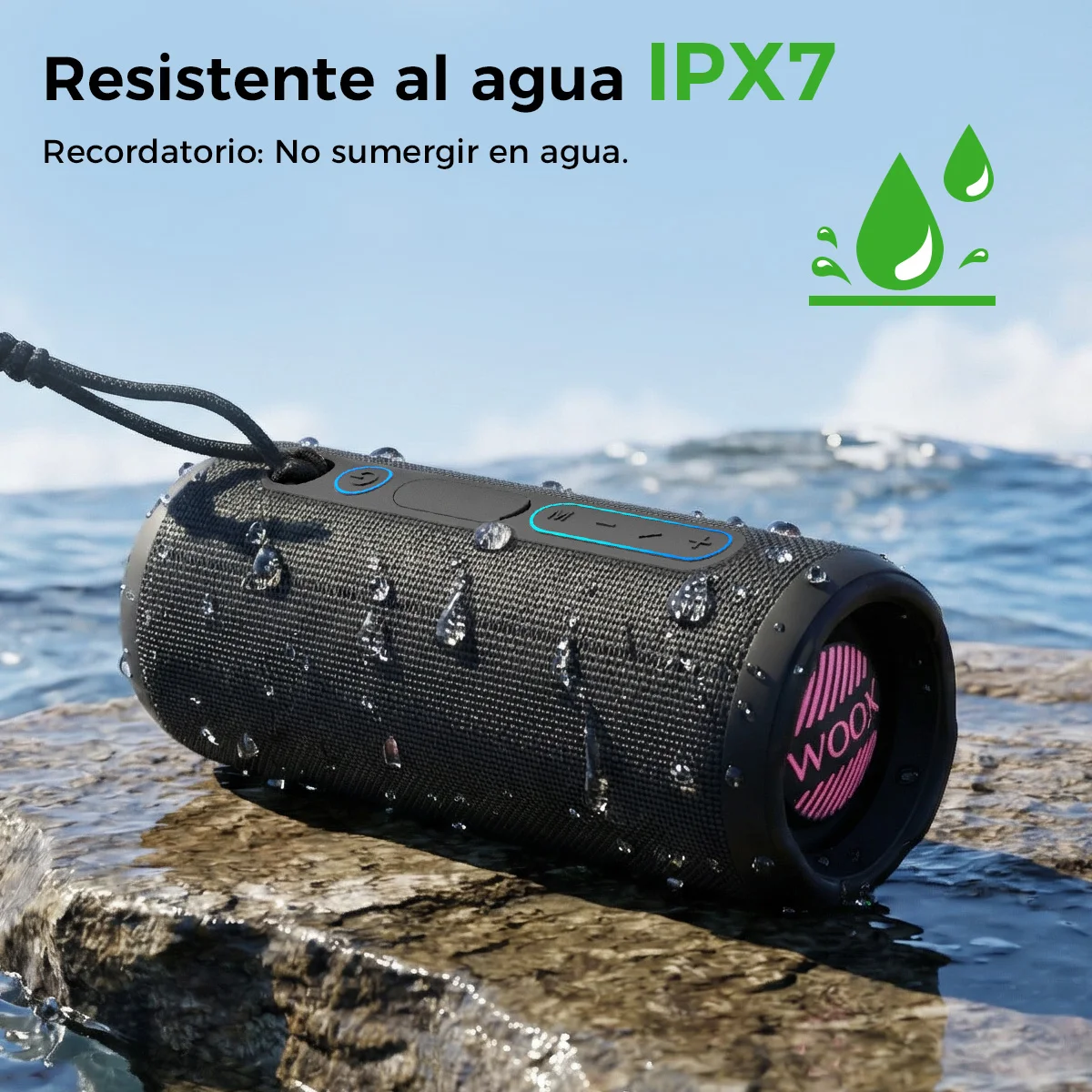 altavoz Bluetooth portátil 40W TWS impermeable con luces RGB altavoz inalámbrico, altavoz potente con graves, altavoz portátil 5200mAh, altavoz Bluetooth IPX7, altavoz con USB AUX y tarjeta TF, altavoz para exterior 12 horas