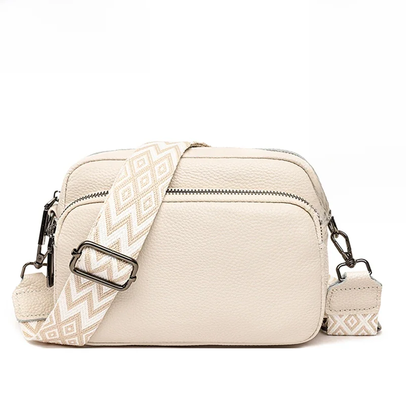 Sac messager de luxe en cuir véritable pour femmes, couleur unie, sacs à bandoulière en cuir de vache souple 100%, 2023