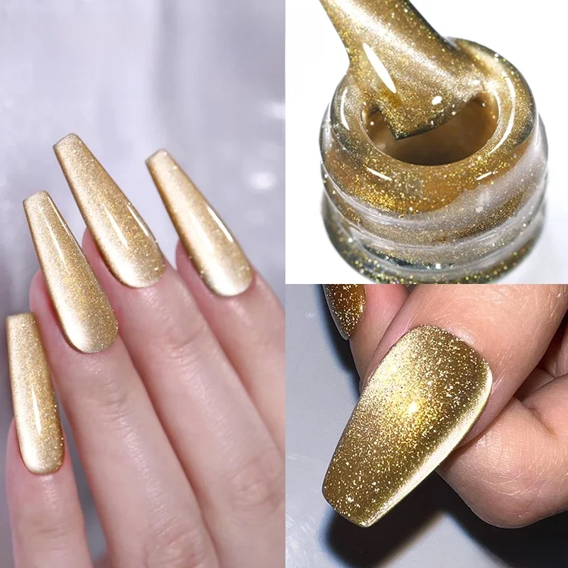 BORN PRETTY or réfléchissant clair de lune Gel vernis à ongles chat magnétique Aurora Spar paillettes vernis Semi-Permanant Nail Art magnétique