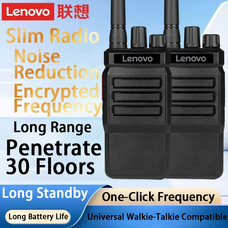 talkie-walkie-analogique-portable-lenovo-avec-longue-autonomie-resistant-a-la-poussiere-et-a-la-pluie-charge-intelligente-type-c-batterie-grande-capacite