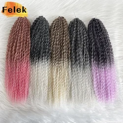 Tranças de crochê brasileiras sintéticas para mulheres cachos africanos kinky encaracolado trança extensões de cabelo loiro ombre cabelo castanho