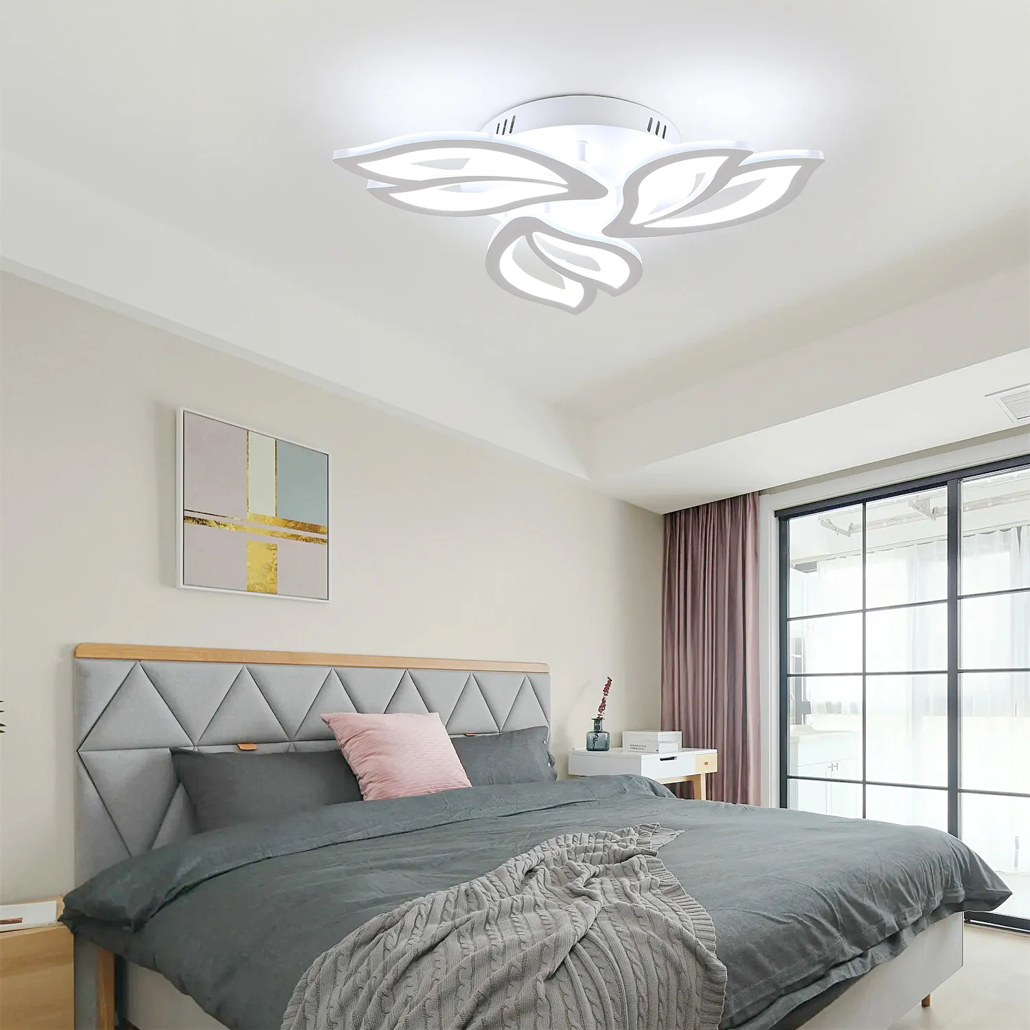3-köpfige Blütenblatt-LED-Deckenleuchte, moderne LED-Deckenleuchte aus Acryl, LED-Deckenleuchte in Acryl-Deckenleuchte 6500 K – Detail 4