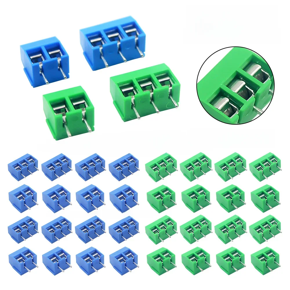 10/50 sztuk PCB złącze listwy zaciskowej skok 5.0mm KF301 prosty Pin 2P 3P śruba PCB listwy zaciskowe zestaw asortymentowy złącza — zdjęcie 2