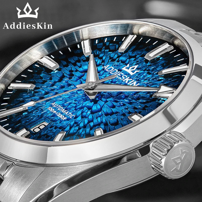 AddiesKin K003 Men's Luxury Automatic Mechanical Watch Miyota 9015 Gradient Ocean Textured Dial Sapphire Crystal BGW9 Luminous